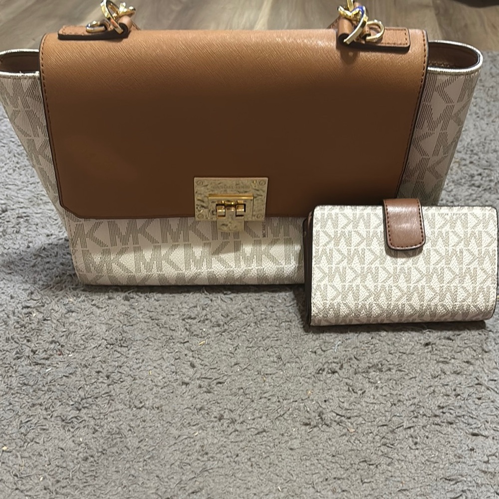 Michael Kors Brown and Cream Women's Bag